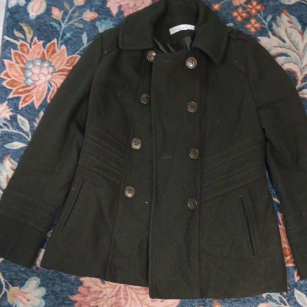 Women's Black Double-Breasted Coat